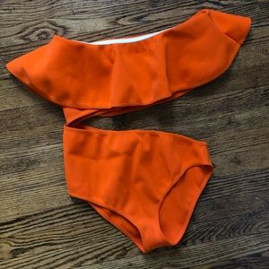 ASOS Orange Ruffle Monokini